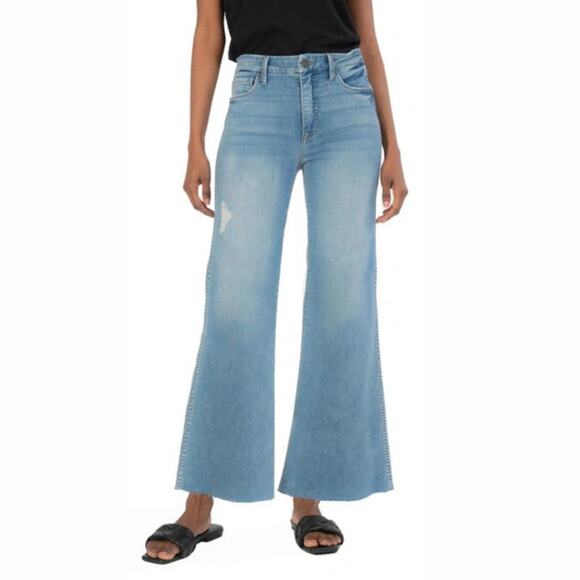 Kut From The Kloth Meg Fab Ab Wide Leg High Rise Jeans 12 - Picture 1 of 11